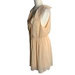 No Boundaries  Sleeveless Chiffon Dress XL Blush Peach Belt Lined Lace Up V Neck Photo 3
