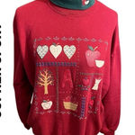Gopher Sport Vintage 80’s/90’s Country Farm Style Red With Green Turtleneck Pull Size L Photo 0