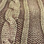 Vintage Misdemeanor Brown Y2K Cable Knit Hooded Sweater Size Medium FLAW Photo 9