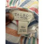 Talbots Rainbow Striped Linen Sleeveless Dress Size 16 Petite Coastal Pom Pom Photo 5