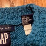 Gap vintage 100% wool hand knit turquoise sweater size small Photo 5