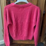 Du Paradis NWT hot pink crew neck L cozy fuzzy sweater Size L Photo 4