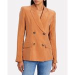 SMYTHE Tan Desert Double Breasted Tuck In Blazer Jacket Chic Western Size XS/S Photo 3