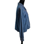 Agapo Large Denim Jean Top Jacket Embroidered Floral‎ Colorful Boho Cottage VTG Red Photo 2