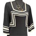 Sangria Black White Geometric Knit Dress Size Large Monochrome Knit Dress EUC Photo 7