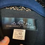 Vintage Li Na High Fashion Black Blouse with Brown Flower Details, Size Small Photo 4