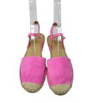 Talbots Izzy D’Orsay Suede Leather Espadrille Sandals Neon Pink Size 8 Photo 5