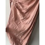 Free People At Leisure Midi Dress Wrap One Shoulder Linen Cotton Pink Sz Small Photo 4