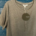 Mittoshop NWT Gray Ribbed Knit Short Sleeve Henley Bodysuit Top Women's XL Photo 0