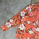 Chico's Chico’s Sandwashed Satin Floral-Print Shirt Button Front Size 16-18 Photo 7