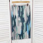 NY & Comp. Paint Stroke Print Stretch Scuba Knit Pencil Skirt Blue Grey‎ 2 Photo 7