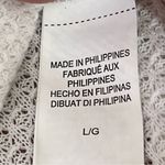 Lucky Brand Womens L Ivory Thermal Pullover Top Shirt Lace Yoke Photo 5