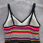 Jag Pink Multi Color Stripe Padded Stretch Swimwear Tankini Tank Top Medium M Photo 4