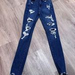 American Eagle  Super Hi Rise Jegging 4 Regular Denim Dark Wash Distressed Photo 0