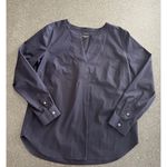 Talbots  dress navy blue blouse size L Photo 3