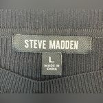 Steve Madden NWOT Xandra Black Ribbed Viscose Long Sleeve Bodysuit Size L Photo 5