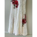 Luxxel  White Lace Dress With Embroidered Roses SMALL​​​​​​​​​​​​​​​​​​ Photo 8