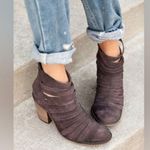 Free People Hybrid Antiqued Strappy Leather Heeled Bootie Chocolate Brown Size 9 Photo 0
