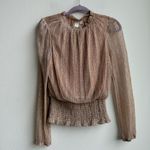 Joie ✨$5/$25  Metallic Lurex Gold Glitter Romantic Feminine Blouse Size Medium Photo 1