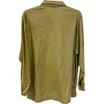 Gap Vintage  Linen Olive Green Button Up Long Sleeve Shirt M Photo 3