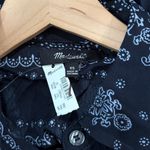 Madewell Relaxed Long-Sleeve Tiered Midi Dress in Bandana Dark Navy NWT XS Photo 5