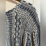 Jack by BB Dakota Jack BB Dakota Blue and White Aztec Print Long Sleeve Blouse Photo 5