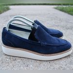 Cole Haan Women's OriginalGrand Platform Ventetian Loafers Blue Suede Sz 10.5 Photo 1