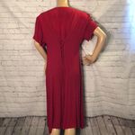 Vintage Long Red Crinkly Dress Lace Up Back No Tags Medium? Size undefined Photo 5