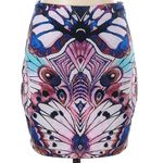 Bebe Watercolor Butterfly Print Stretchy Mini Skirt Size XS NWT Limited Edition Photo 0