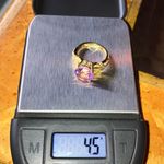 Rose de France Amethyst Sterling Silver Solitaire Ring Size 5 Gold Photo 5