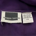 Maggie Barnes Vintage Y2K  Boho Button Front Top Embroidered Trim Purple 2X Photo 2