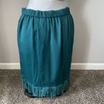 VTG Criscione New York Women’s Teal Skirt With Fringe Boho Western skirt sz Med Blue Photo 4