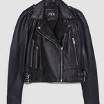 ZARA Genuine Leather Biker Jacket Photo 0