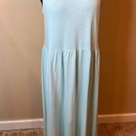 J.Crew Light Blue Knit cutaway tank maxi dress S Cotton Aqua Tank Style … Photo 2