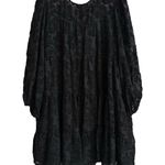 ZARA  Black Textured Babydoll Dress Sheer Swing Mini Boho Whimsigoth Women's XXL Photo 0