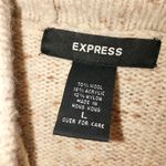 EXPRESS Wool Blend Speckled Turtleneck Sweater Cream Large Photo 3