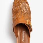 Johnny Was NEW  Mono Clog Tonal Embroidered Leather Brown Wedge Womens 9.5 Photo 5