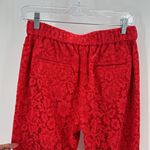 J.Crew Lace Pants Red Scalloped Hem Pull On Cerise Easy Pant summer vacation Photo 6