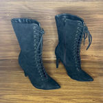 Liliana  all black full lace up zip heeled booties
Women’s 8 Photo 2
