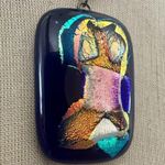 Handmade Dichroic Glass Pendant Necklace Blue Photo 1
