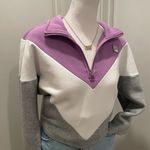 FILA VTG 90s 80s  Retro Colorblock Quarter-Zip Purple Gray White Collared Sweater Photo 1
