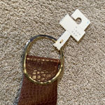 Women’s Barkwood Brown Wide Belt with Gold Buckle L NWT Size L Photo 3