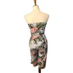 J for Justify floral hibiscus tropical halter wide leg jumper Photo 6