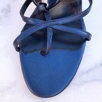Alexander McQueen heart motif blue leather T-strap sandal size IT 39.5 US 9.5 Photo 8