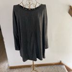 ZARA  W&B Collection Black Leather Collar Gray Dolman Top Back Zip size large Photo 9