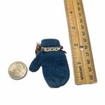 Vintage Rustic Glove‎ Pin Brooch Star Plaid Blue Blue Photo 3