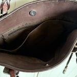 Brighton  Brown Leather Basket Weave‎ Design Tote Handbag Purse Vintage Photo 7