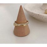 Boutique NEW Women's 14 Gold Filled Bar Simulated Diamond Ring, Adjustable Photo 2