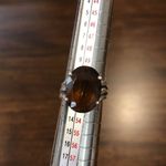 Sterling Silver Vintage Smokey Quartz Oval Faceted Cocktail Ring Size 6 Photo 12