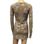 Sweet Pea Vintage Mesh Paisley Print Long Sleeves Fitted Y2K Artsy Top Womens L Photo 6